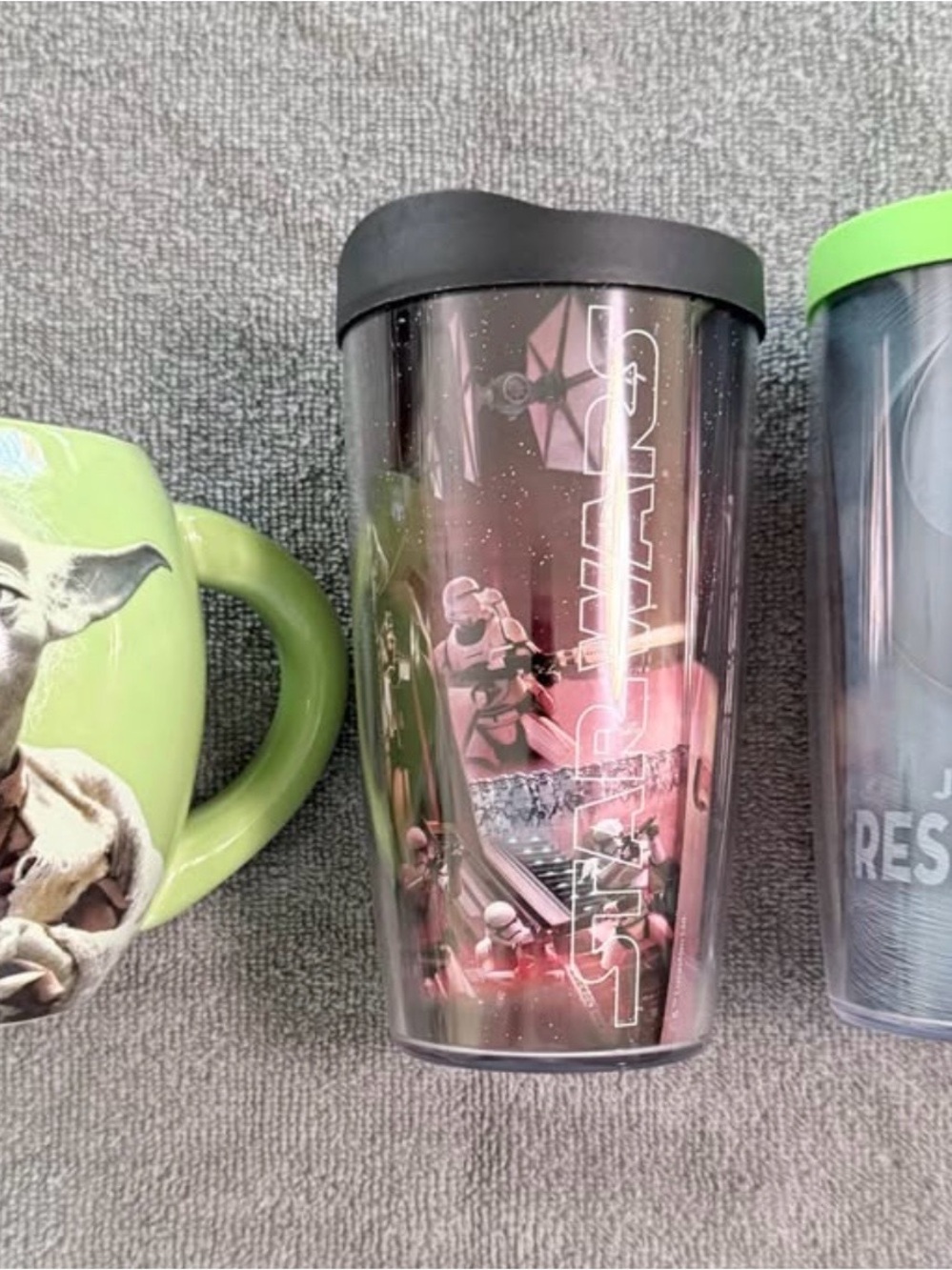 Star Wars Drink-ware Bundle, Yoda mug, and Star Wars Tumblers
